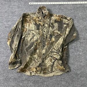 Classics Shirt Mens Size M Camo Realtree Hardwoods Cotton Button Up